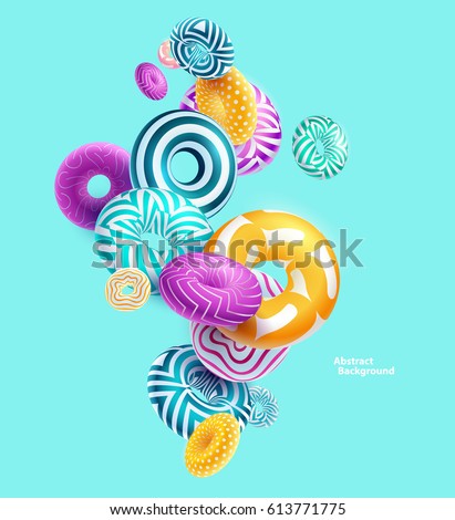 Multicolored decorative rings. Abstract vector illustration. Multicolored decorative rings. Abstract vector illustration.