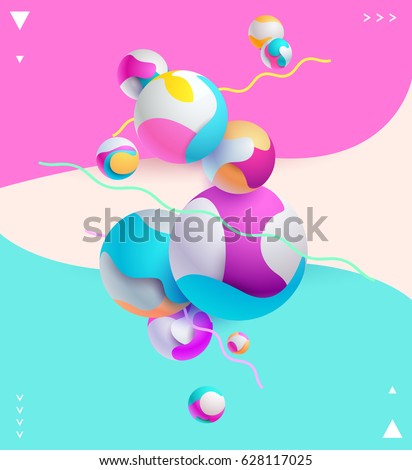 Multicolored decorative background with 3D balls Multicolored decorative background with 3D balls