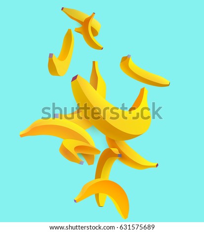 Composition of stylized bananas Composition of stylized bananas