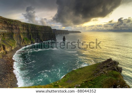 Cliffs Moher Sunset Co Clare Ireland Stock Photo 131723969 - Shutterstock