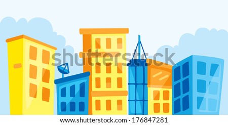 Cartoon Cityscape Stock Vector 156303482 - Shutterstock