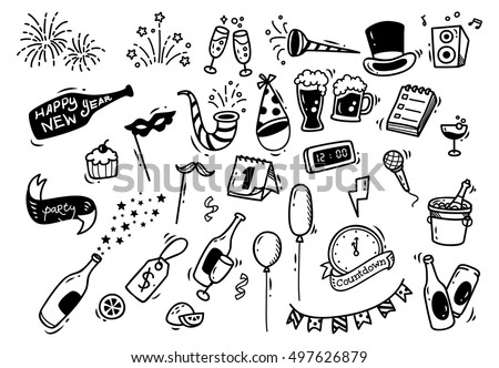 Set of New Year doodle Set of New Year doodle