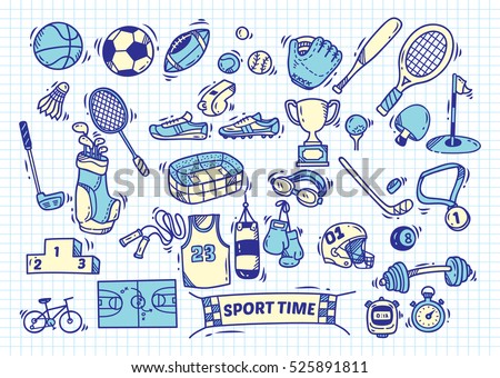 Sport doodle element Sport doodle element