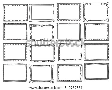 Set of frame doodle isolated on white background Set of frame doodle isolated on white background