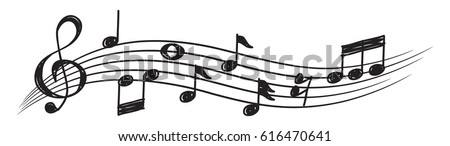 Music note design element in doodle style Music note design element in doodle style