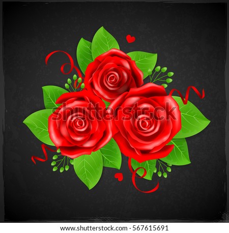 Vector Red White Rose Vertical Seamless Stock Vector 154633985