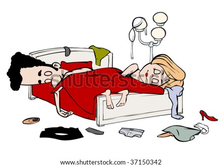 Displaying (19) Gallery Images For Couple Sleeping In Bed Cartoon...