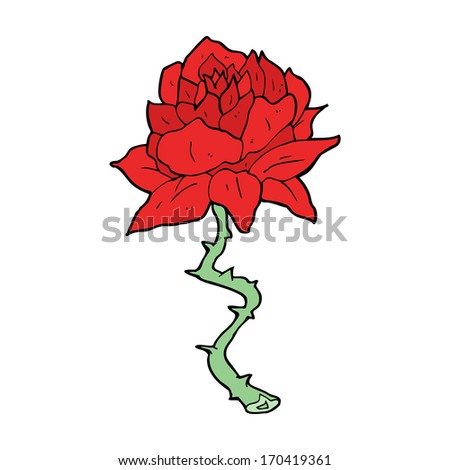 Simple Drawing Line Rose Stock Photos, Illustrations, and Vector Art
