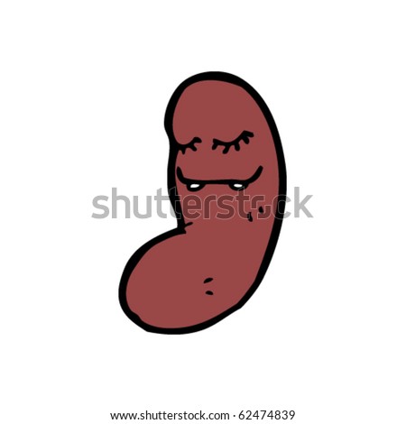 kidney bean cartoon - stock vector