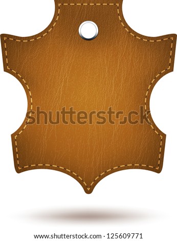 Genuine leather sign tag isolated on white. Vector  stock vector