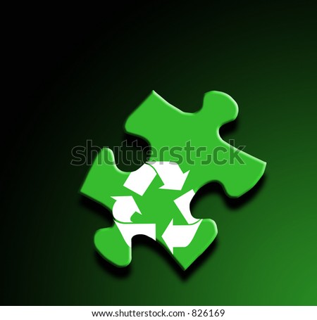 Photo Puzzle Piece Recycling Icon Overlay Stock Illustration 826169