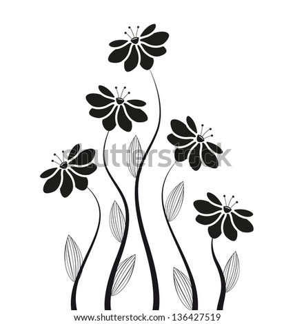 Flower Silhouette Pattern Stock Vectors & Vector Clip Art | Shutterstock