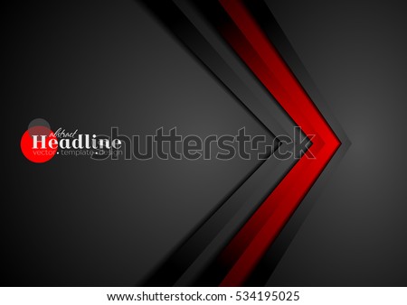 Red and black contrast tech arrows background. Vector corporate design Red and black contrast tech arrows background. Vector corporate design