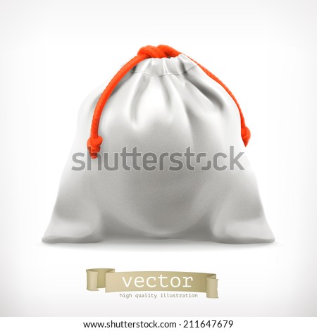 Cloth bag, vector illustration - stock vector