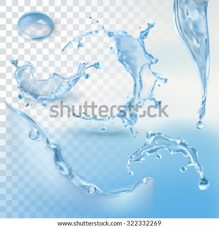 Water splash, vector element with transparency - stock vector Water splash, vector element with transparency - stock vector