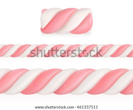 Marshmallows candy, vector seamless pattern - stock vector Marshmallows candy, vector seamless pattern - stock vector