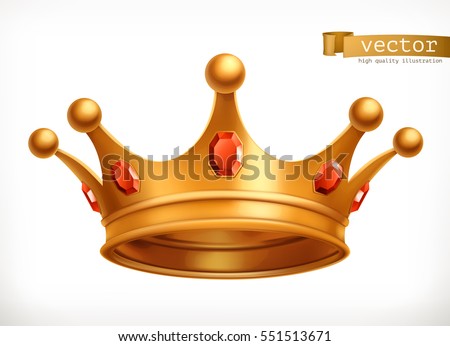 Gold crown of the king 3d vector icon Gold crown of the king 3d vector icon