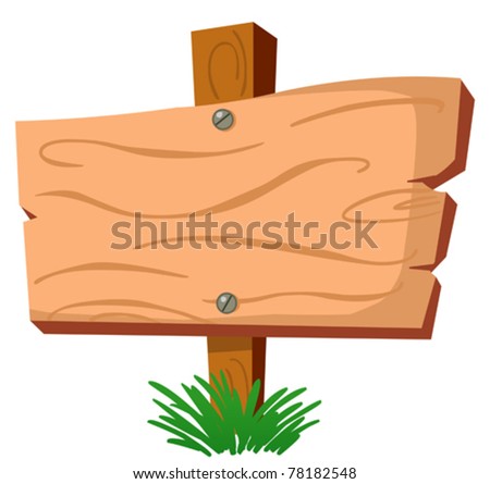 Blank wood sign - stock vector