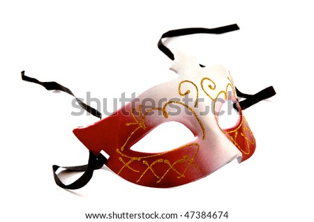 Carnival mask on white background - stock photo