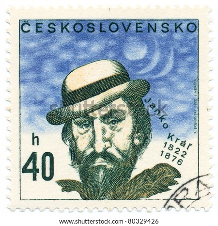 CZECHOSLOVAKIA - CIRCA 1972: A stamp printed in Czechoslovakia, shows portrait of Janko Kral - stock-photo-czechoslovakia-circa-a-stamp-printed-in-czechoslovakia-shows-portrait-of-janko-kral-80329426