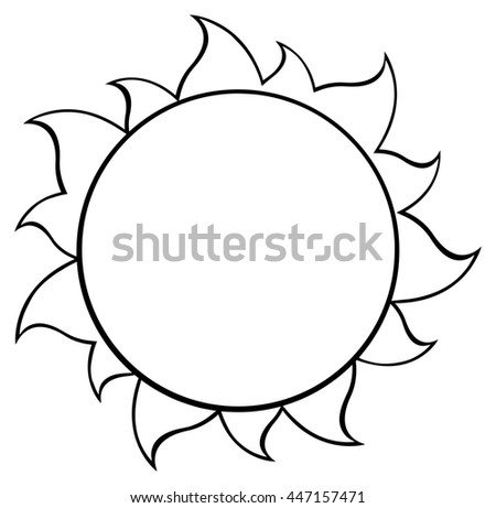 Outlined Sun Shining Stock Vector 71387758 - Shutterstock