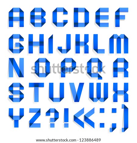 Ecelop's "Alphabet From The Color Paper Ribbon. Font From Origami" Set ...