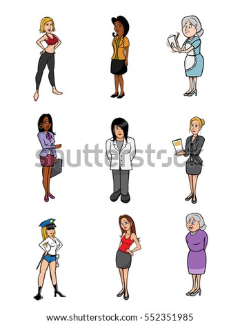 Cartoon Vector Outline Illustration Black Woman Stock Vector 53055964