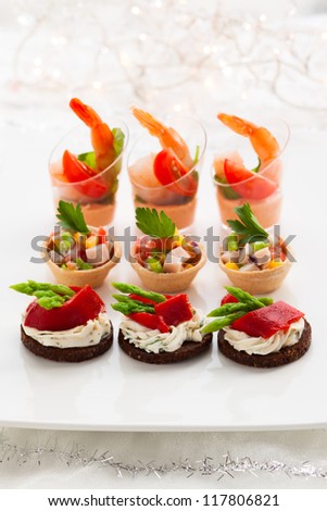 Holiday Vegetable Appetizerscucumbers Soft Cheese Sun Stock Photo