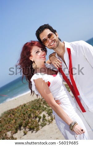 stock photo young couple at the beach 56019685
