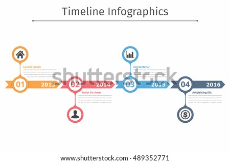 Timeline infographics template with arrows, flowchart, workflow or process infographics, vector eps10 illustration Timeline infographics template with arrows, flowchart, workflow or process infographics, vector eps10 illustration