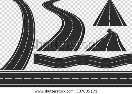 Set of new asphalt roads, vertical and horizontal roads, highway, vector eps10 illustration Set of new asphalt roads, vertical and horizontal roads, highway, vector eps10 illustration