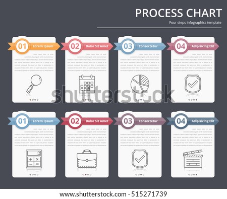 Process chart, flow chart template, infographics design elements with numbers, and text, business infographics, workflow, steps, options, vector eps10 illustration Process chart, flow chart template, infographics design elements with numbers, and text, business infographics, workflow, steps, options, vector eps10 illustration
