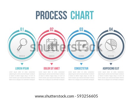 Process diagram template with circles, flowchart or workflow with four elements, steps or options, business infographics, vector eps10 illustration Process diagram template with circles, flowchart or workflow with four elements, steps or options, business infographics, vector eps10 illustration
