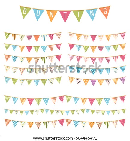 Different colorful bunting for decoration of invitations, greeting cards etc, bunting flags, vector eps10 illustration Different colorful bunting for decoration of invitations, greeting cards etc, bunting flags, vector eps10 illustration