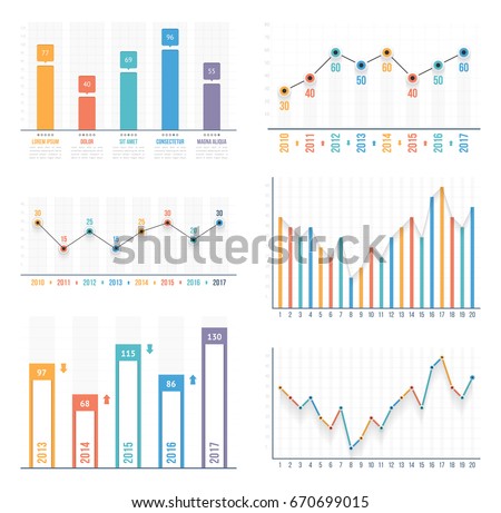 Bar graph and line graph templates, business infographics, vector eps10 illustration Bar graph and line graph templates, business infographics, vector eps10 illustration