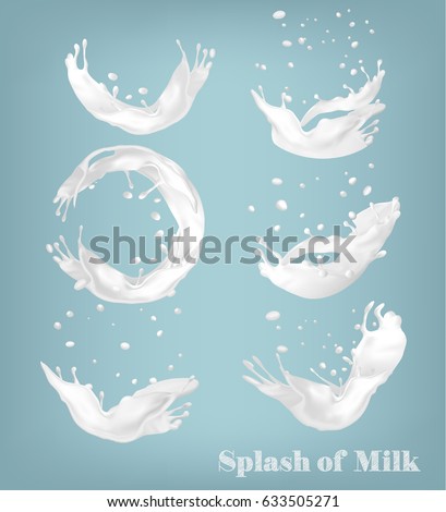 Splash of milk on transparent background. Vector set Splash of milk on transparent background. Vector set