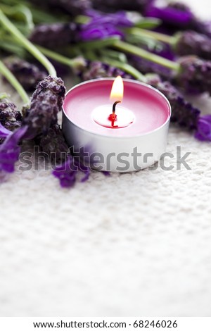Stock Images similar to ID 31028188 - candle and lavender flowers ...
