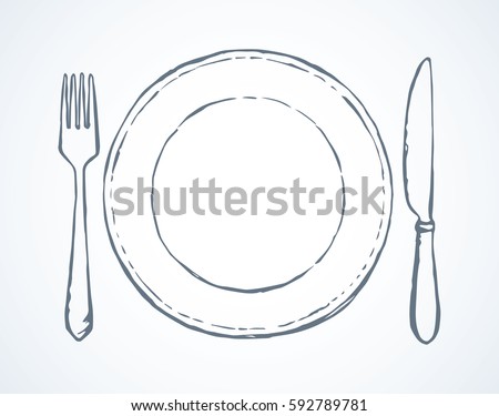 Old clean diner steel tool ware object set isolated on light backdrop. Freehand outline ink hand drawn picture logo sketch in art doodle retro style pen on paper. Close-up top view with space for text Old clean diner steel tool ware object set isolated on light backdrop. Freehand outline ink hand drawn picture logo sketch in art doodle retro style pen on paper. Close-up top view with space for text