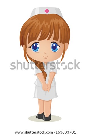 Cute Cartoon Illustration Nurse Stock Illustration 130114025 - Shutterstock