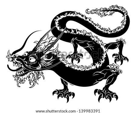 Simple Chinese Dragon Tattoo