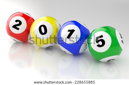 New Years 2015 lottery balls 3d render - stock photo