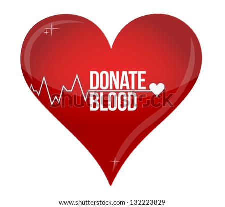 Blood donation medicine help hospital save life heart illustration design over white - stock photo