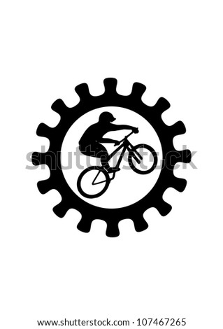 Bicycle Gear Mountain Bike Rider Stock Vector 67595134 - Shutterstock