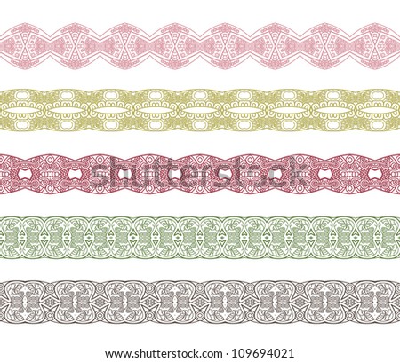 Mayan+Border+Designs Set of borders with ornament. Interesting solutions for your design ...