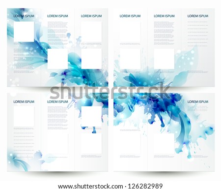 Brochure backgrounds with Abstract blue elements - stock vector