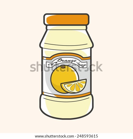cartoon orange jam - stock photo