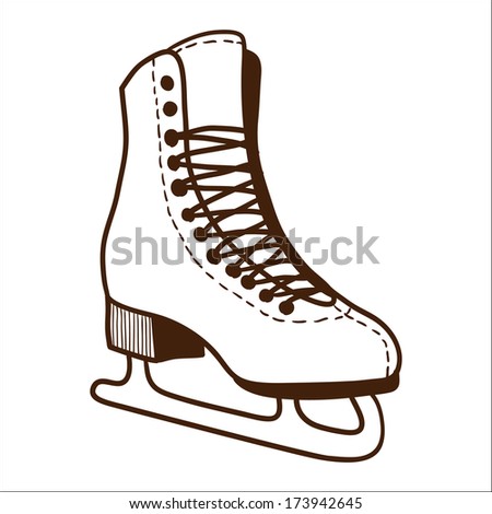 Skates Ice Cartoon Sketch Vector Illustration Stock Vector 93320545