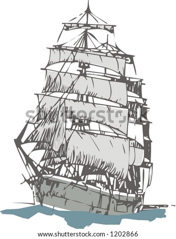 Draw Sail Boat Made By Simple Stock Vector 85420951 - Shutterstock