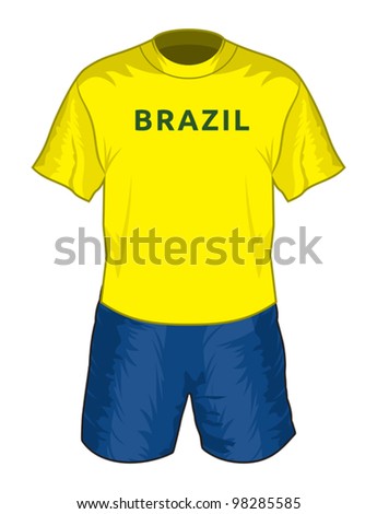 Brazil football uniform   stock vector  brazil football uniform