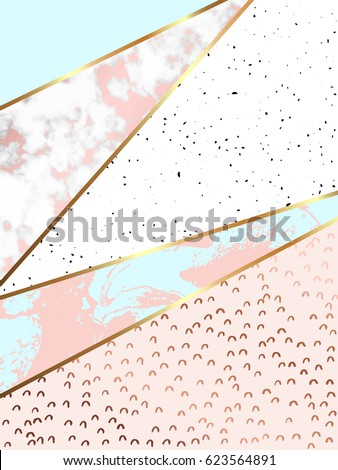 Abstract background with diagonal marble stripes, hand drawn copper elements, gold lines. Modern design for cover, magazine, web, invitation, poster, card, textile, fabric. Abstract background with diagonal marble stripes, hand drawn copper elements, gold lines. Modern design for cover, magazine, web, invitation, poster, card, textile, fabric.